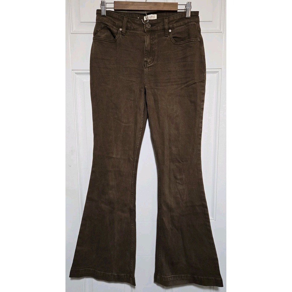 Shyanne Jeans Womens 29x32 Bell Bottom Flare Western Pant Brown 11" Leg Opening
